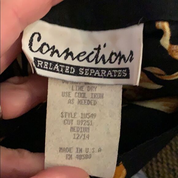 Vtg 80s Connections black & gold  tunic blouse - Picture 8 of 8